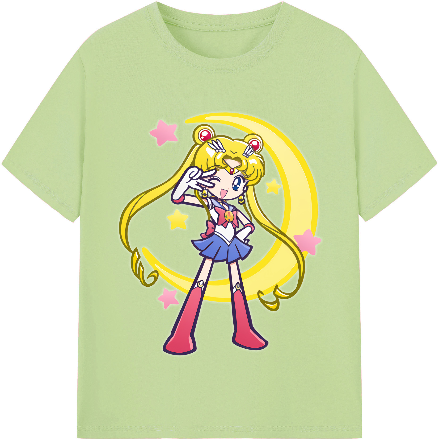 （画像用） 美少女戦士セーラームーン 月野 うさぎ つきの うさぎ Sailor Moon Tsukino Usagi 綿100％半袖Tシャツ（フロントプリント）